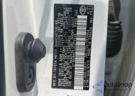 2018 Toyota Corolla L из США, поврежденный, VIN 2T1BURHEXJC073448